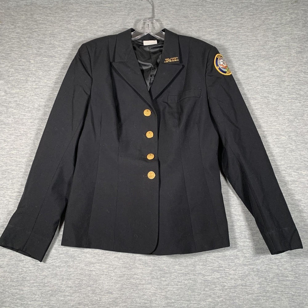 Vintage De Rossi & Son Co Blazer Womens 14R Navy Blue Navy JROTC Dress Coat